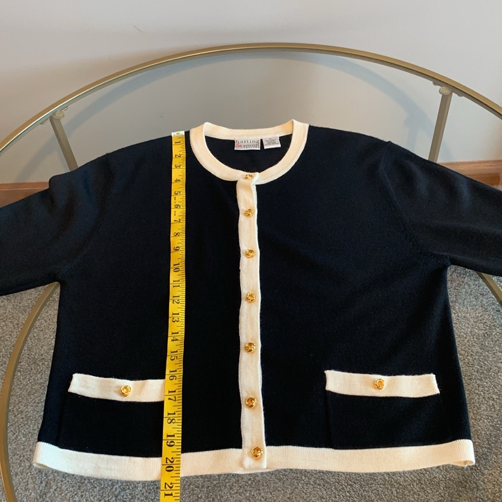 Hasting & Smith Petites black cardigan with white trim - Picture 11 of 16